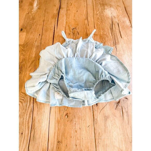 NWT! Dylan & Abby Ruffle Tiered Chambray Dress Size 6-9M - Picture 5 of 5